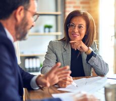 Two business people in a meeting
