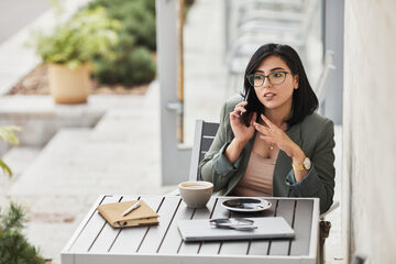 Businesswomen talking on the phone